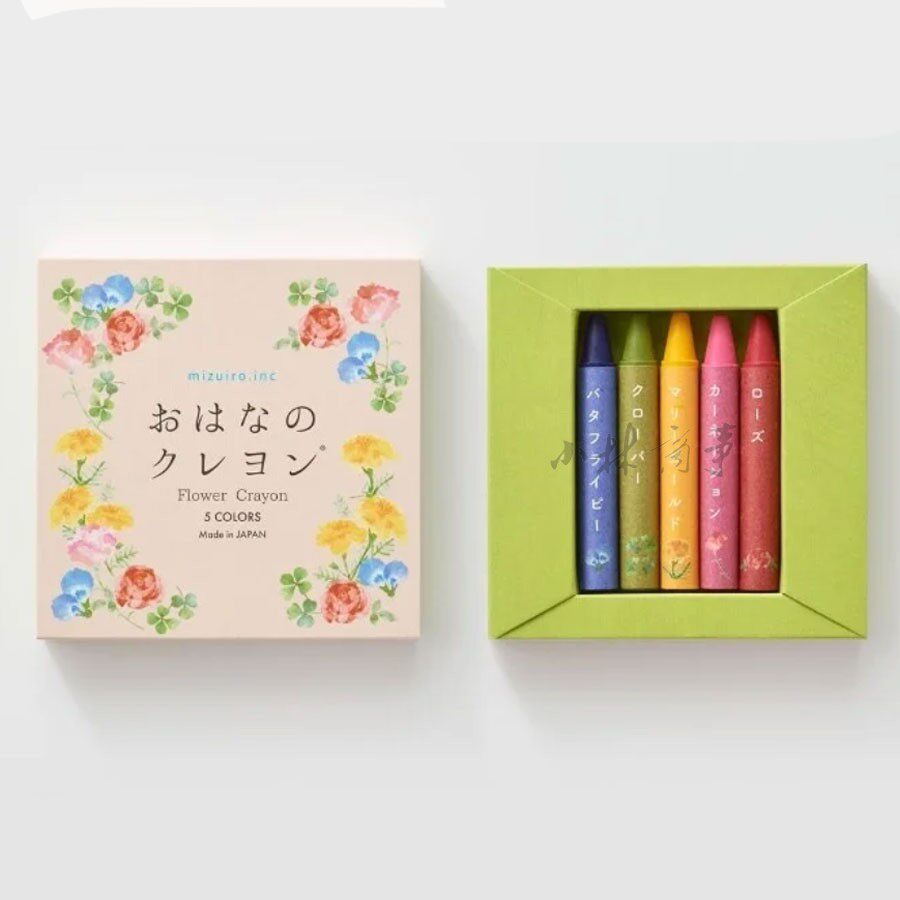 日本製 パステル・クレパス 5色セット ｜ Oil Pastels & Soft Pastels 5 colours (Made in Japan) ｜ 日本原产天然原料无毒无害鲜花蜡笔5色套装
