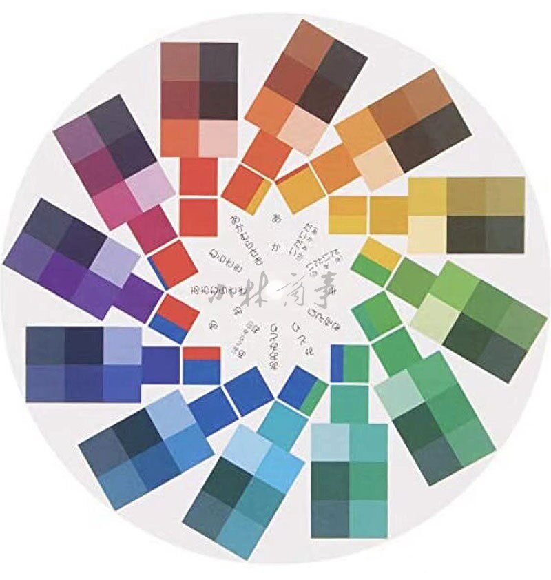 日本色研 絵具（顔料） 84色 ｜ Japan Color Research Institute paint ／ pigment 84 colours ｜ 日本色研混色指南转盘操作简易防水pccs84色颜料配色有视频6-014