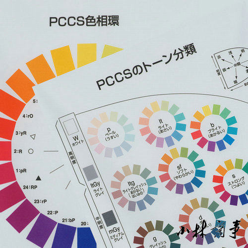 日本色研 カラーチャート 728mm ｜ Japan Color Research Institute color chart 728mm ｜ PCCS色卡基本挂图日本色研515乘728mm两张贴油性色票带盒6-006