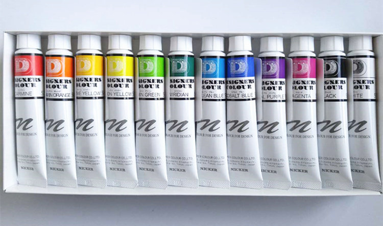 日本 ガッシュ チューブ入り セット ｜ Gouache in tube set ｜ 日本霓嘉NICKER DESIGNERS COLOR 艺术家级别水粉套装管状