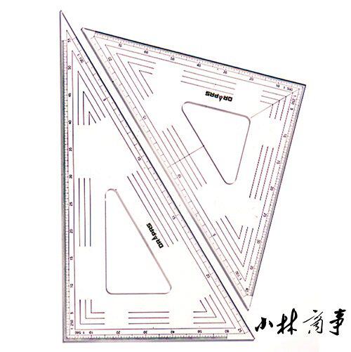 日本製 定規 13610 24cm 2mm 樹脂 ｜ Ruler 13610 24cm 2mm resin (Made in Japan) ｜ 日本原产DRAPAS带缩放尺三角板24cm树脂材料2mm厚3比例缩放13610