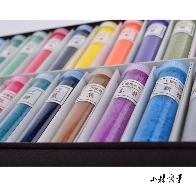 日本 絵具（顔料） 24色 ｜ Paint ／ pigment 24 colours ｜ 日本上羽绘综水干颜料绘具12 24色 国画工笔画岩彩重彩水晶滴胶用