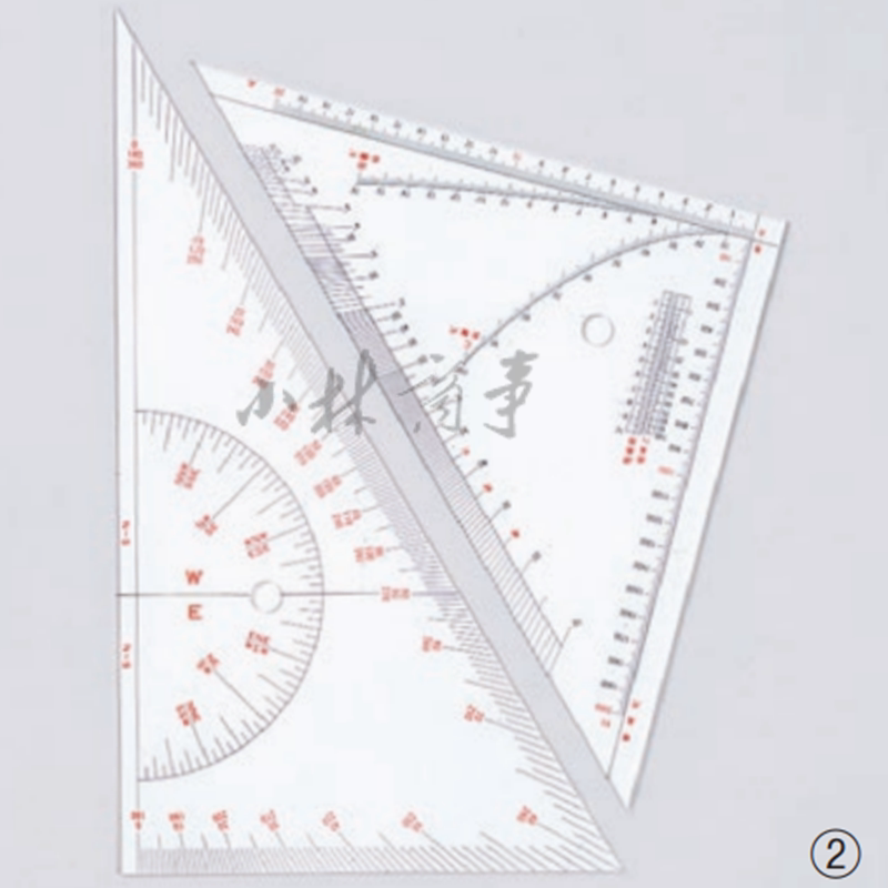 日本製 定規 35cm 2色 ｜ Ruler 35cm 2 colours (Made in Japan) ｜ 日本原产DRAPAS航海用三角板35cm红黑2色海图尺平行尺量角器分规
