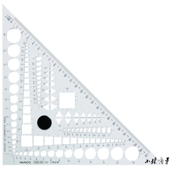 日本製 テンプレート定規 30cm ｜ Template ruler 30cm (Made in Japan) ｜ 日本原产vanco带浮点三角板模板尺30cm手抓住移动大幅缩短时间