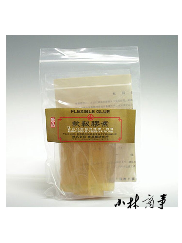 日本 膠・礬水・画用液 100g ｜ Glue, Alum Sizing & Mediums 100g ｜ 日本妻屋软韧胶素100g与特殊鹿胶同原料但更吸湿防腐60-70度煮