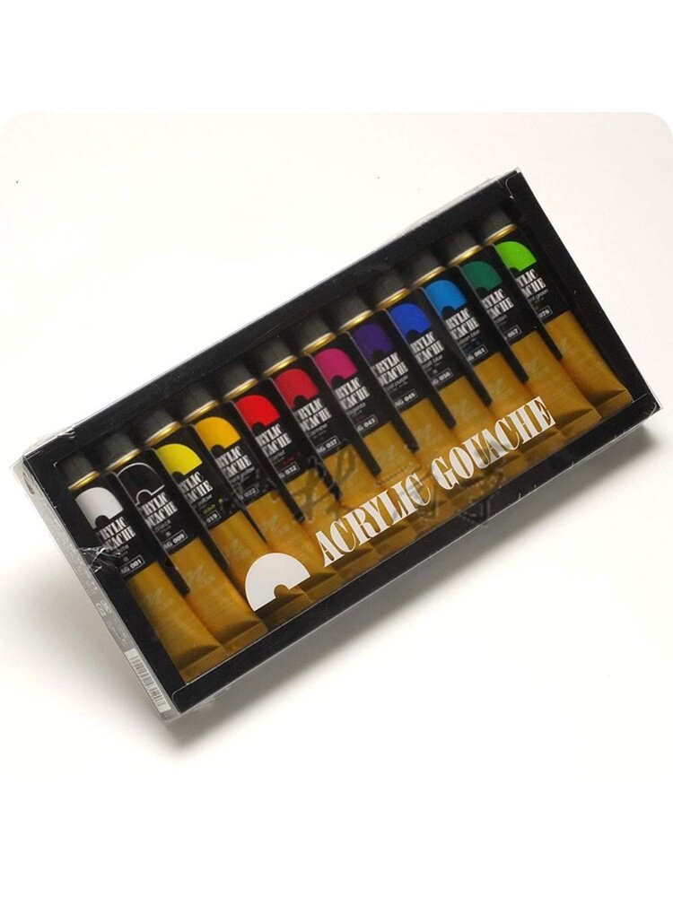 日本 絵具（顔料） 透明 ｜ Paint ／ pigment transparent ｜ 日本霓嘉NICKER黄金丙烯水粉颜料20ML不透明水性干后耐水