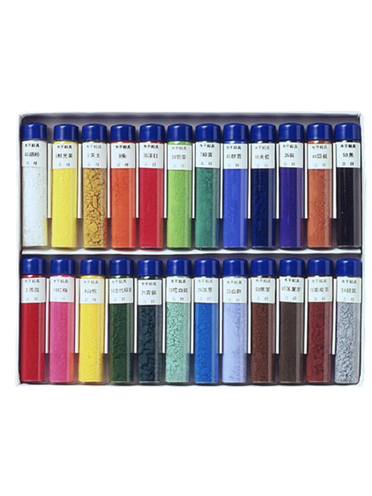 日本製 絵具（顔料） 瓶入り 30色 ｜ Paint ／ pigment bottled 30 colours (Made in Japan) ｜ 日本原产吉祥水干颜料12／24／30色20cc瓶装