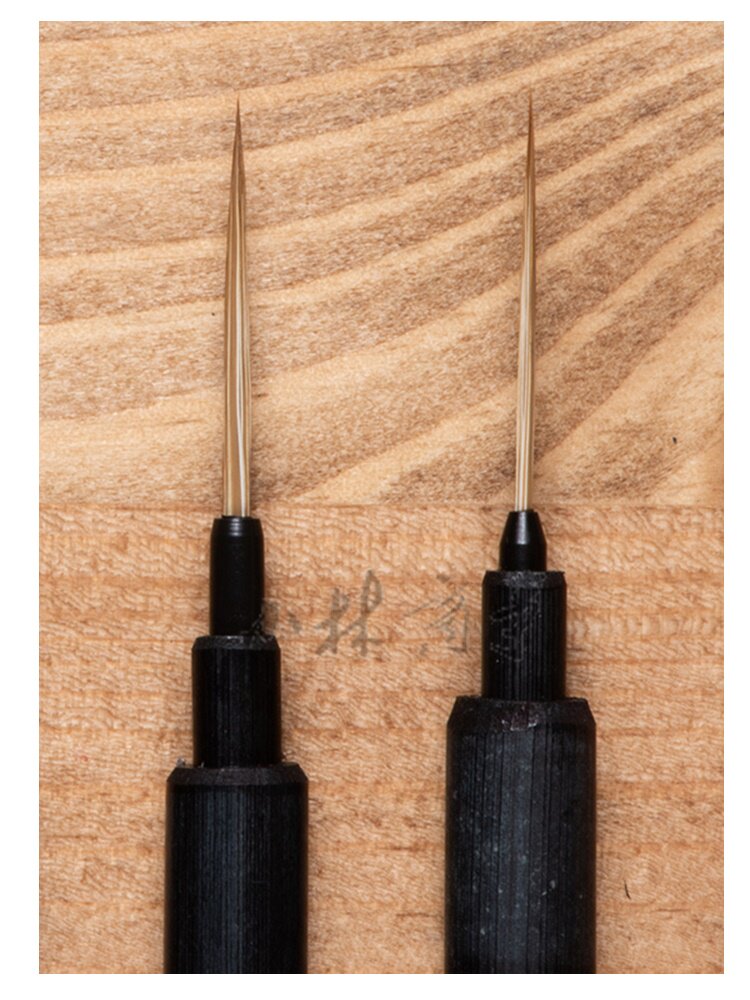 日本 蒔絵筆・刷毛 21mm ｜ Maki-e Brushes 21mm ｜ 日本清晨堂特制时绘笔北京白狸材料极细21mm峰画硬线