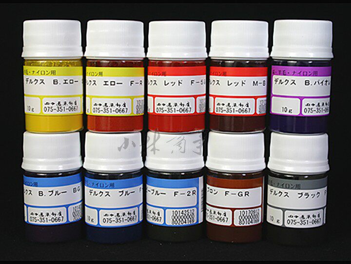 日本 布染め 10g 羊毛ナイロン 10色セット ｜ Fabric Dyeing 10g sheep wool 10 colours ｜ 日本田中酸性染料10g10色21色套装搭配助剂使用绢羊毛尼龙材料
