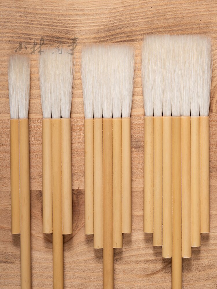 日本 蒔絵筆・刷毛 羊毛山羊毛 ｜ Maki-e Brushes sheep wool ｜ 日本清晨堂中粗连笔中太平上等山羊毛水彩笔2连3连5连7连