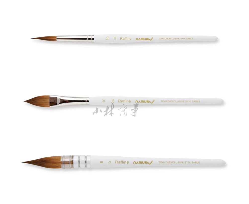 日本 水彩筆 ｜ Watercolour Brushes ｜ 日本名村大成堂Norme二代raffine三种头EXCLUSIVE SYN SABLE杆