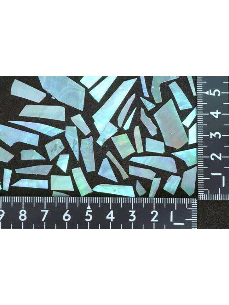 日本製 螺鈿・貝類 1g 0.1mm ｜ Mother-of-Pearl Inlay 1g 0.1mm (Made in Japan) ｜ 日本原产特上玉虫贝１ｇ0.1mm漆艺美术贝壳背涂黑颜色更青
