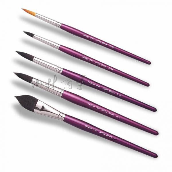 日本製 水彩筆 5本セット ｜ Watercolour Brushes 5 pcs (Made in Japan) ｜ 日本原产小野月世原创水彩笔Artis'tBrush尖头圆头笔单品5把套装