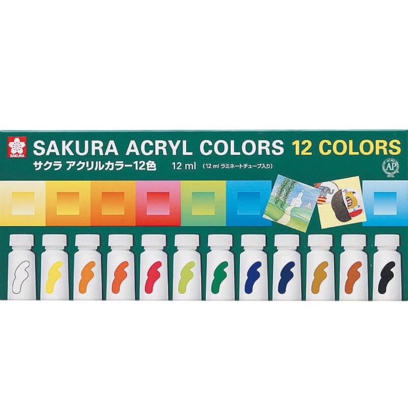 日本 サクラクレパス（樱花） 透明 12ml 樹脂 セット ｜ Sakura transparent 12ml resin set ｜ 日本代购sakura樱花透明丙烯树脂上色12ml12se套装