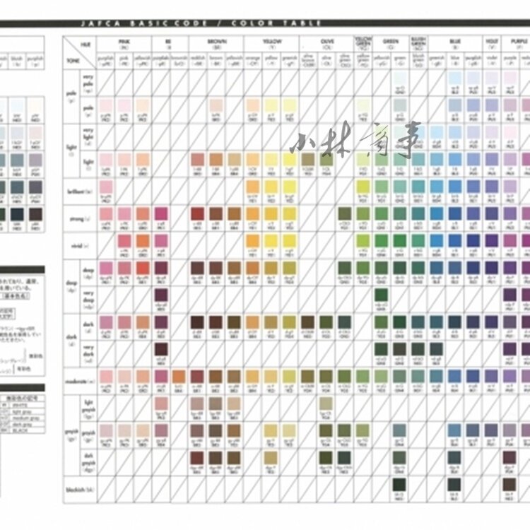 日本 カラーチャート JCC40 40色 ｜ Color chart JCC40 40 colours ｜ 日本色彩测试JBCC基础色卡A3对折说明书A4对应JCC40色