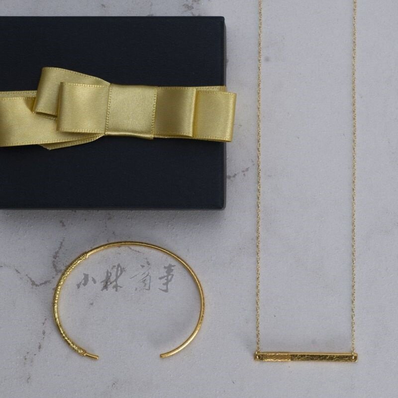 日本製 金箔 セット ｜ Gold leaf set (Made in Japan) ｜ 日本原产金箔直线风格手链和项链配件套装