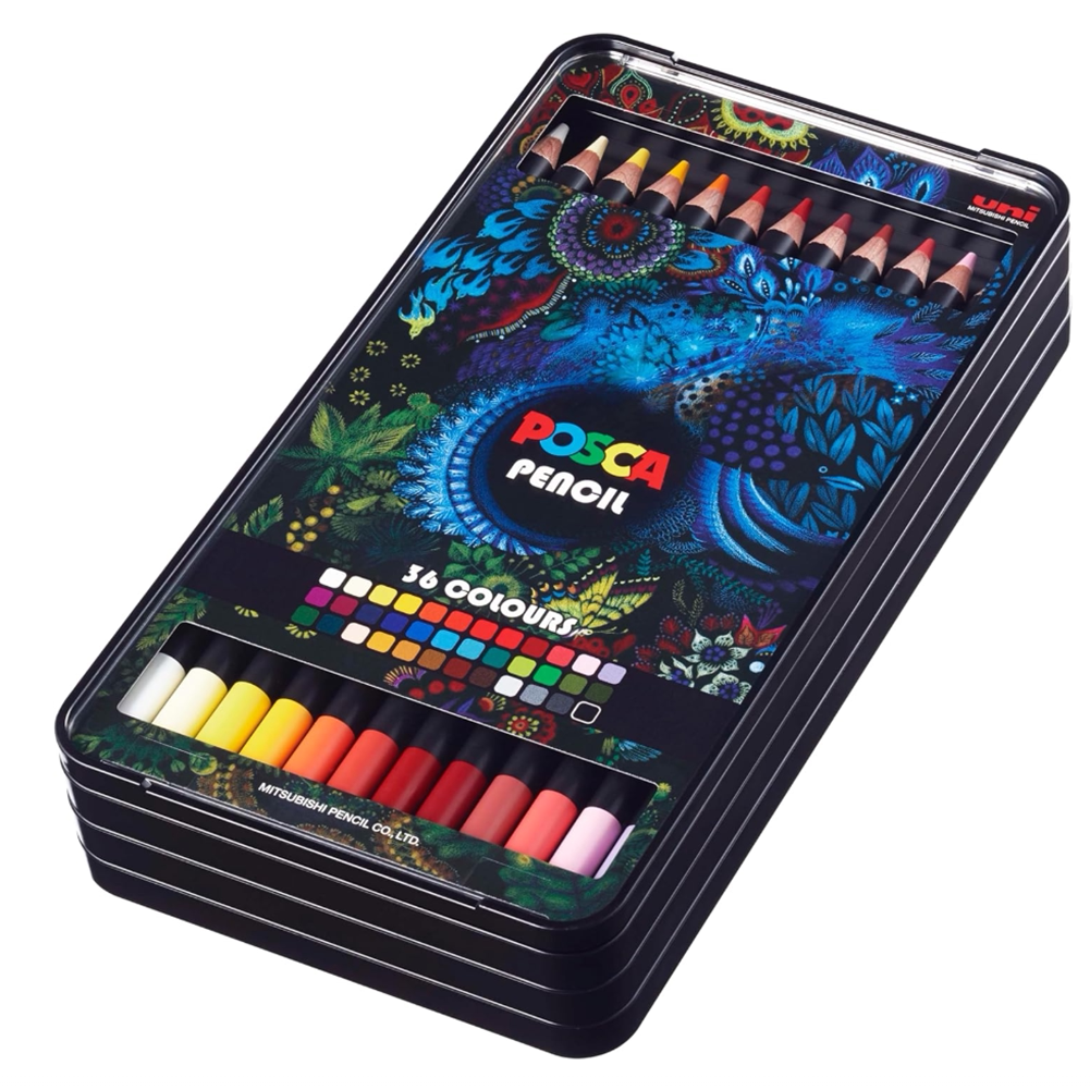 日本製 色鉛筆 36色 ｜ Colored pencil 36 colours (Made in Japan) ｜ 日本原产POSCA高档艺术家级油性彩色铅笔礼品36色直邮