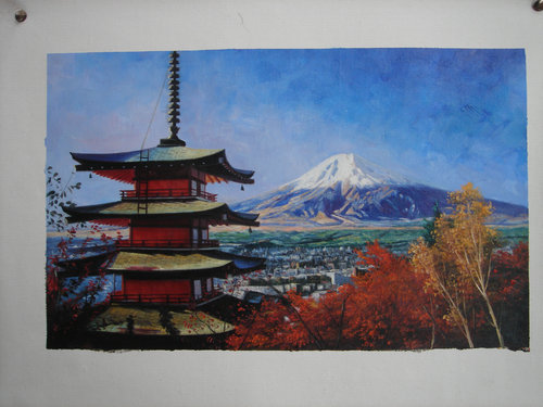 从五重塔望富士山(富士吉田市)